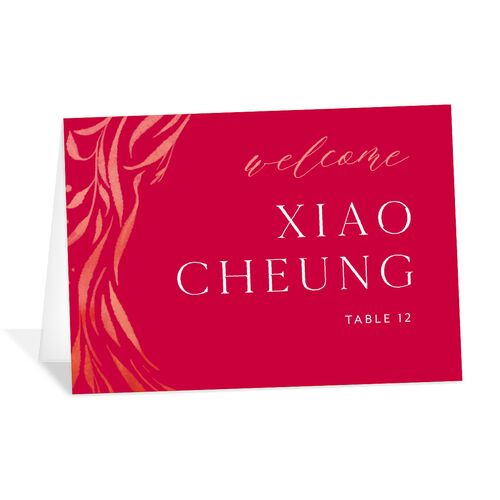 Romantic Phoenix Place Cards Crimson Signature