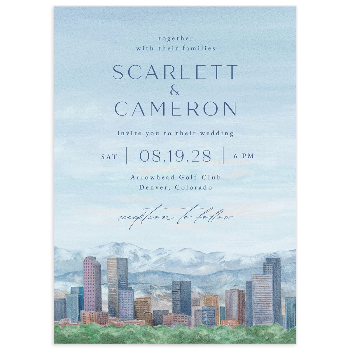 Scenic Denver Colorado Wedding Invitations