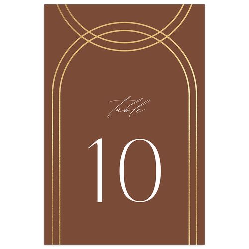 Foil Arch Table Numbers Gold Chestnut Signature