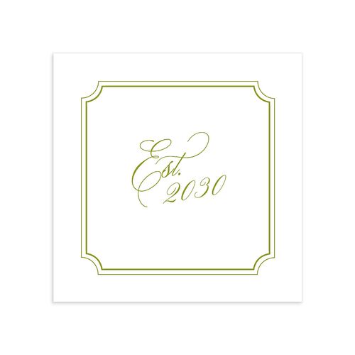 We're Getting Married Cocktail Napkins Deep Olive Napkin Uncoined