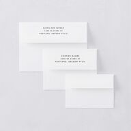 Elegant Glow Save the Date Petite Card Envelopes White Navy Both Recipient and Return Addresses Signature Standard
