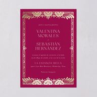 Hacienda Elegante Wedding Invitations Gold Raspberry Signature Blank No Standard