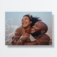 Corner Date Save the Date Cards Pure White Signature smooth No