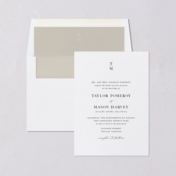 Monogram Garland Envelope Liners Pure White Standard
