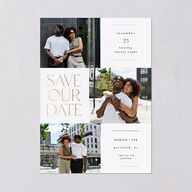 Windows Save The Date Cards Gold Pure White Signature smooth Blank No Standard