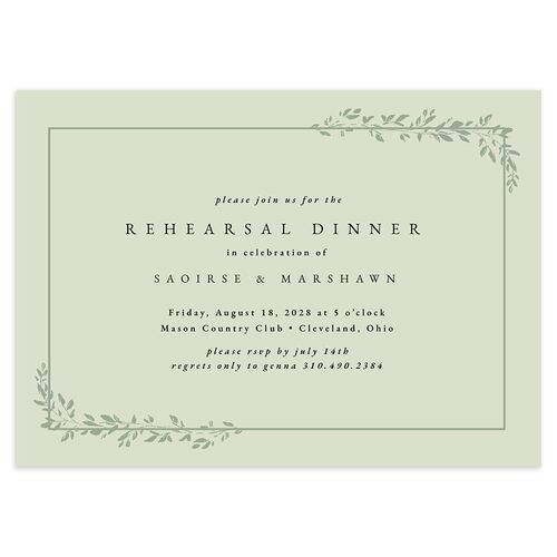 Dainty Frame Rehearsal Dinner Invitations Thyme Signature Blank Standard