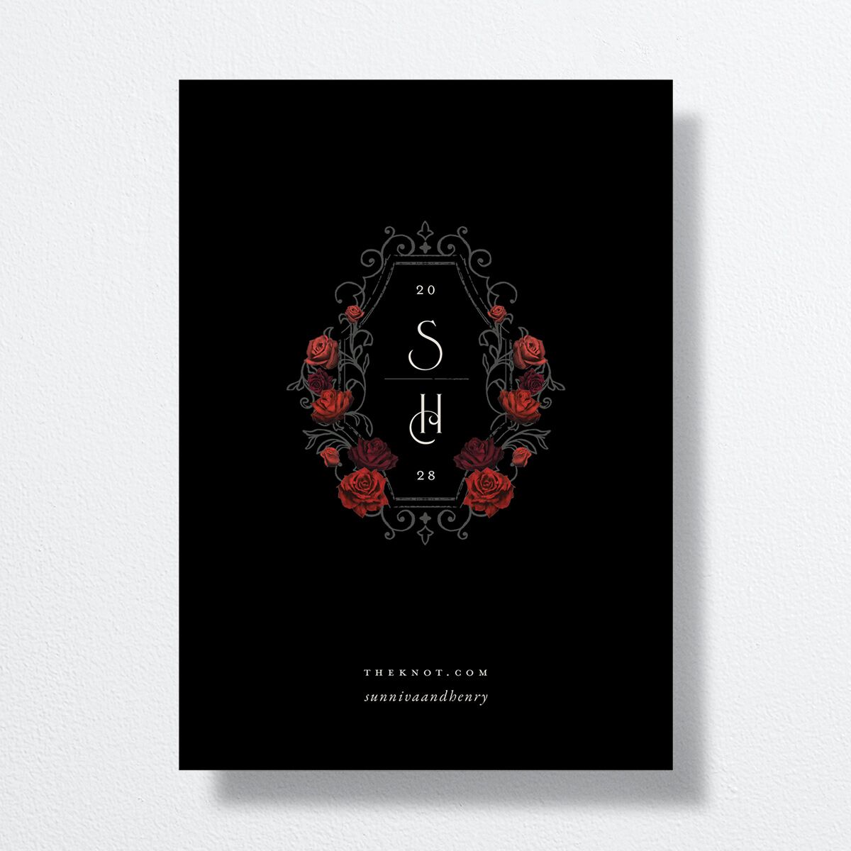 Gothic Date Save the Date Cards Garnet Signature smooth No