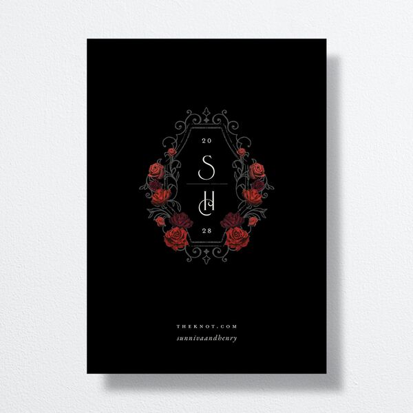 Gothic Date Save the Date Cards Garnet Signature smooth No