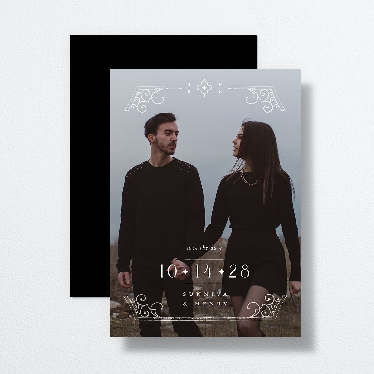 Gothic Date Save the Date Cards Garnet Signature smooth No