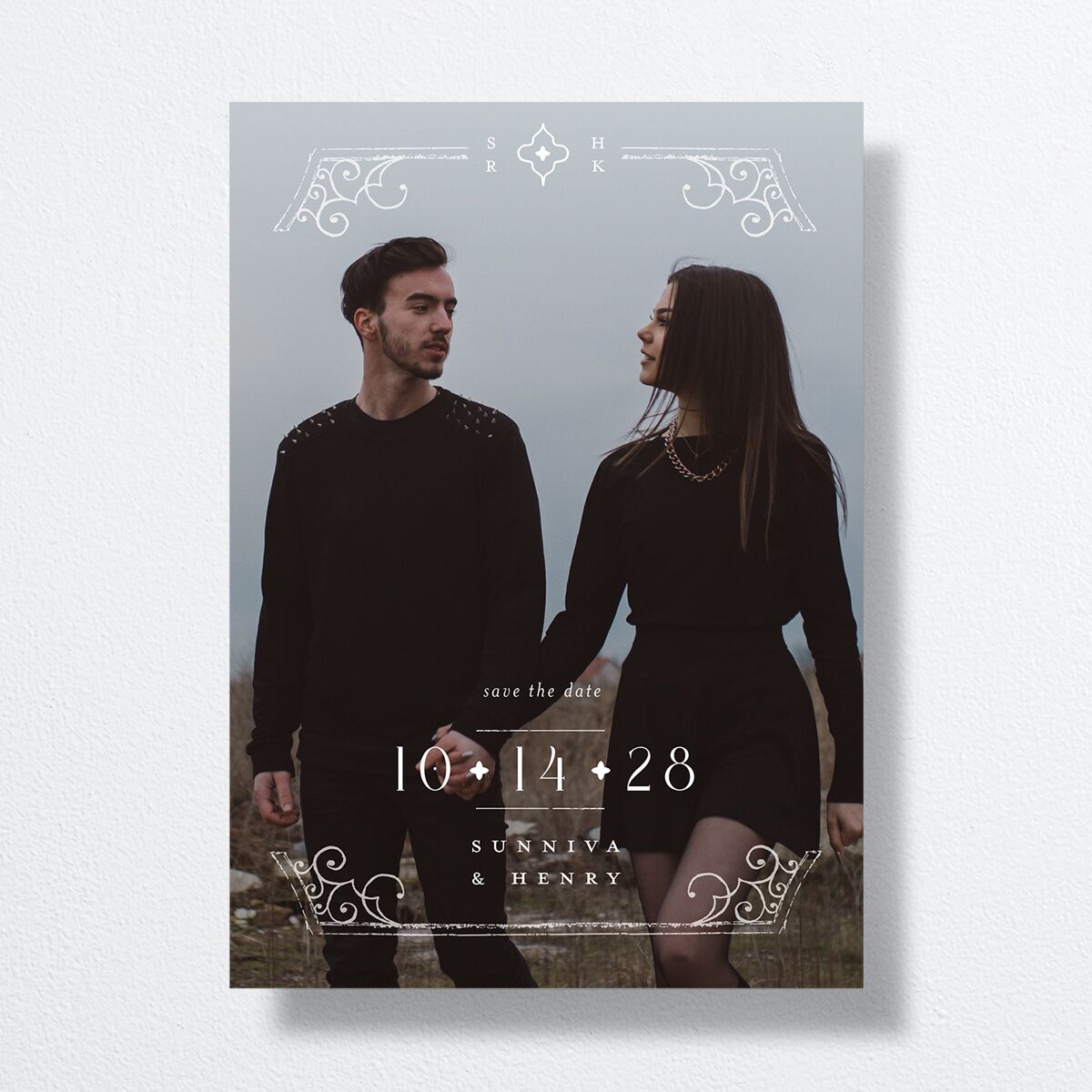 Gothic Date Save the Date Cards Garnet Signature smooth No