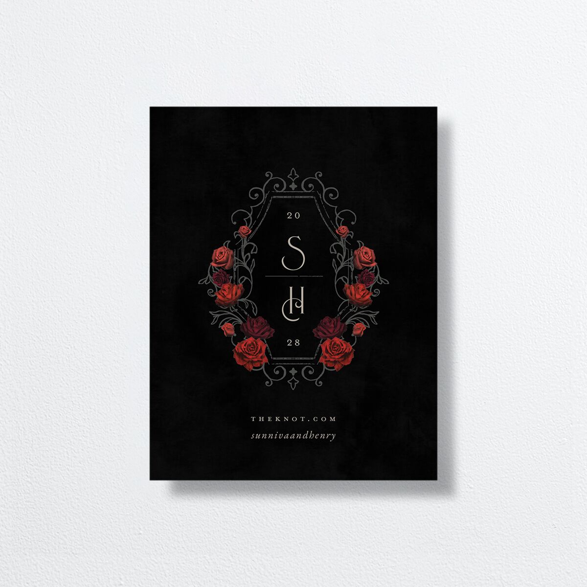 Gothic Date Save the Date Petite Cards Garnet Signature smooth No