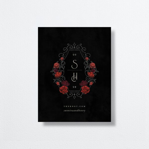 Gothic Date Save the Date Petite Cards Garnet Signature smooth No