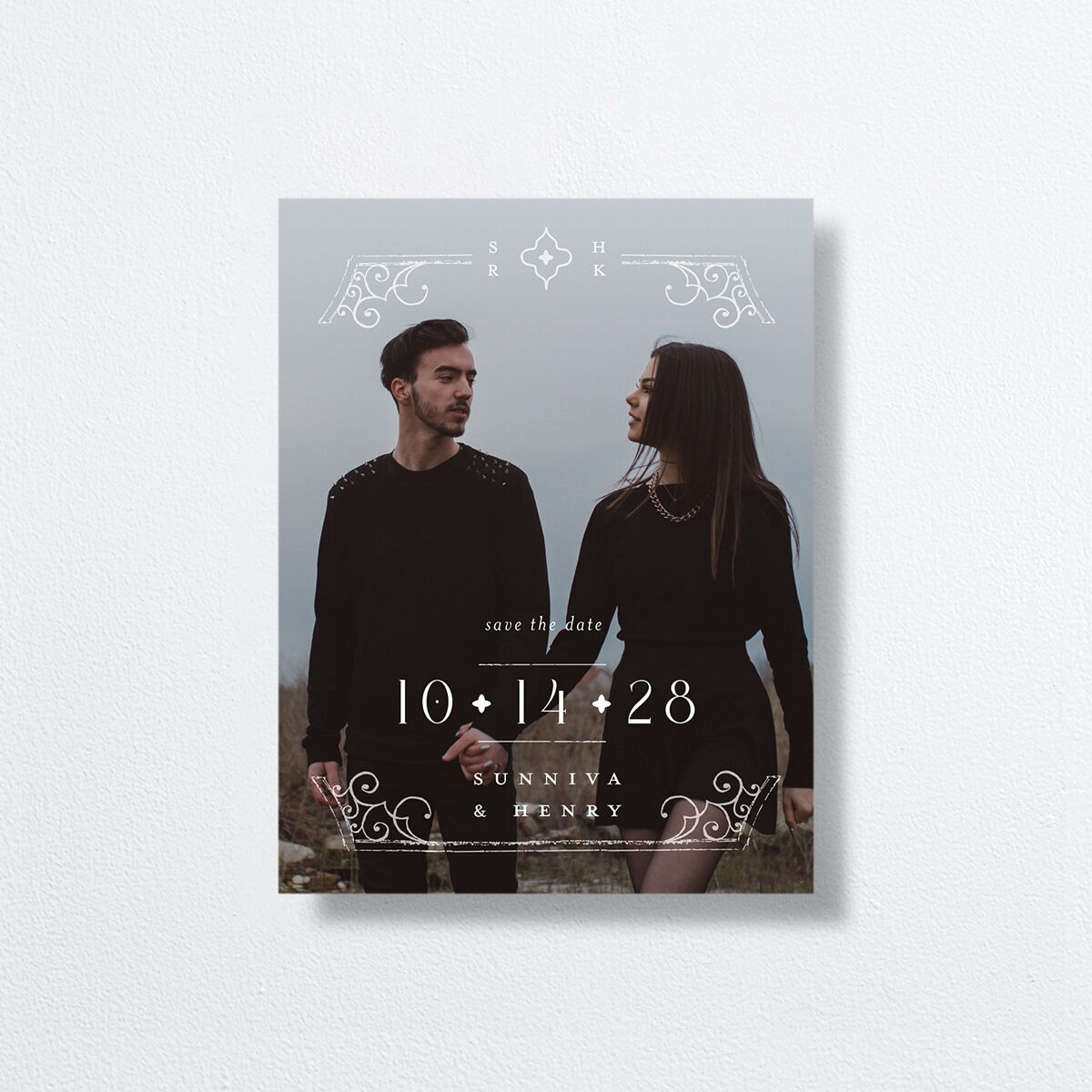 Gothic Date Save the Date Petite Cards Garnet Signature smooth No