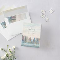 Boston Skyline Thank You Cards Champagne
