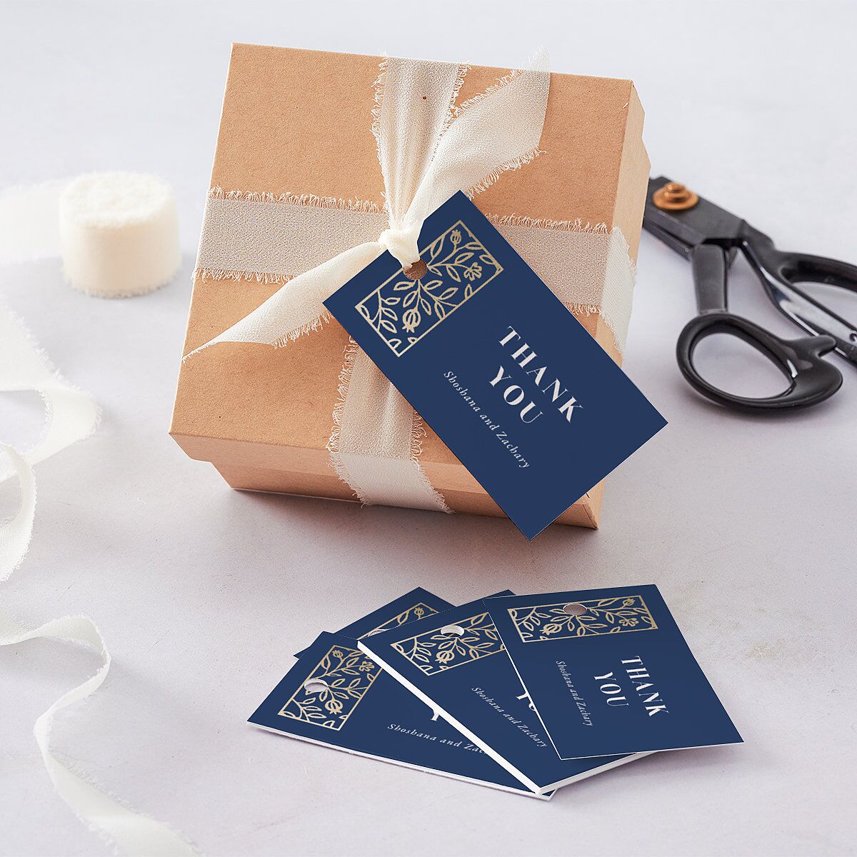 Jewish Chuppah Favor Gift Tags Gold Maritime Signature