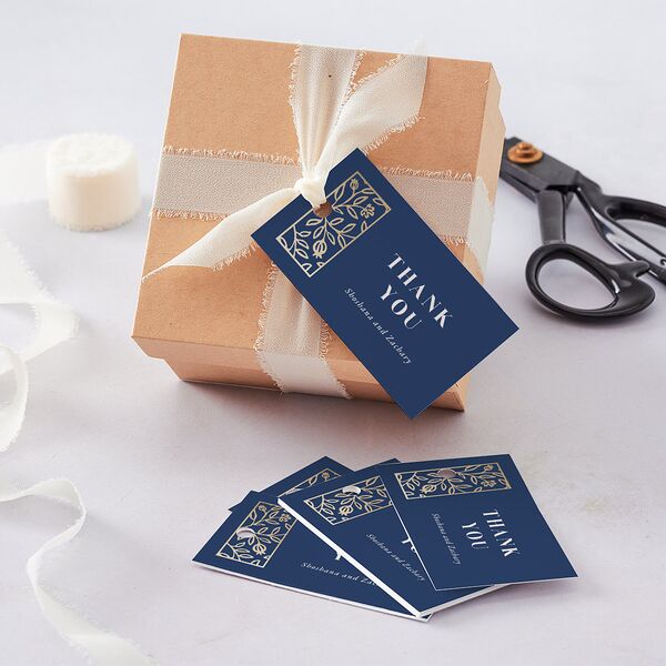 Jewish Chuppah Favor Gift Tags Gold Maritime Signature