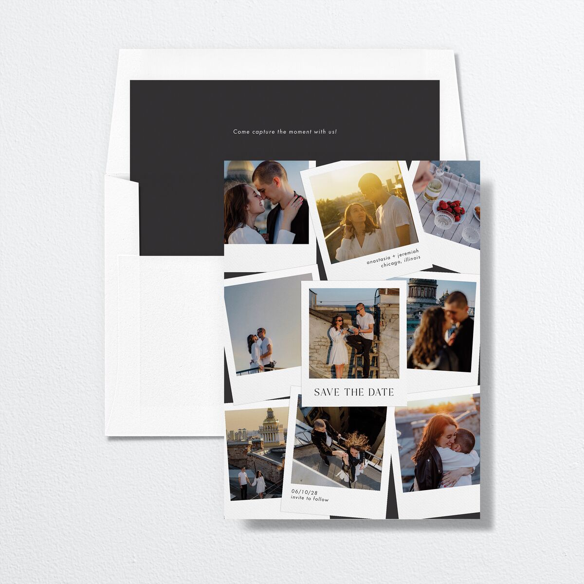 Photo Splash Save the Date Cards Midnight Signature smooth No