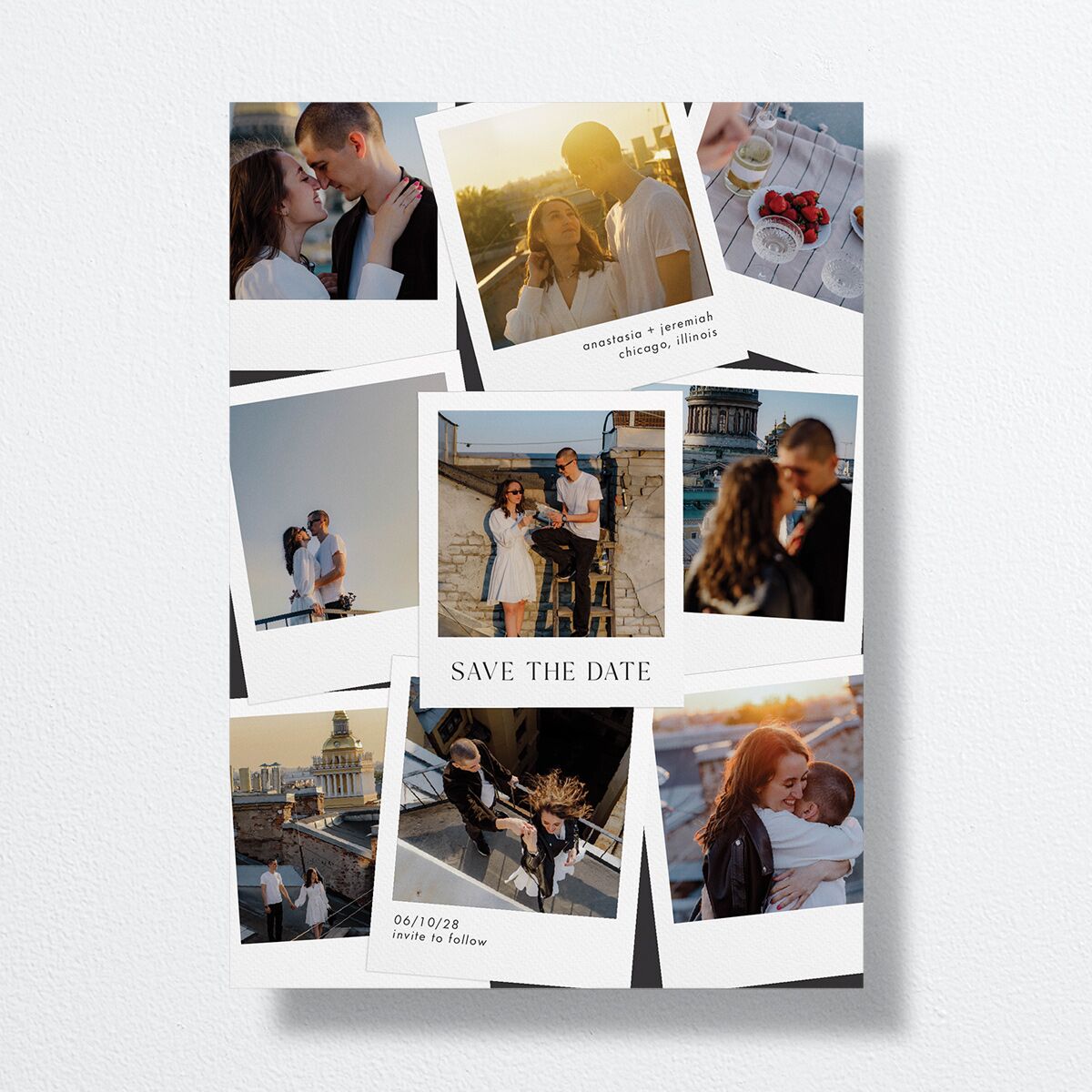Photo Splash Save the Date Cards Midnight Signature smooth No
