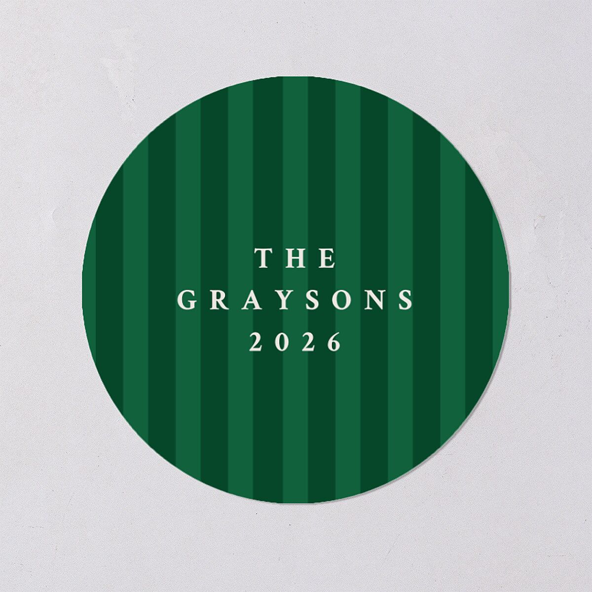 Classic Holiday Stripes Holiday Stickers Jewel Green Circle