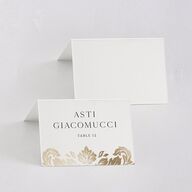 Elegant Damask Place Cards Gold Pure White Signature