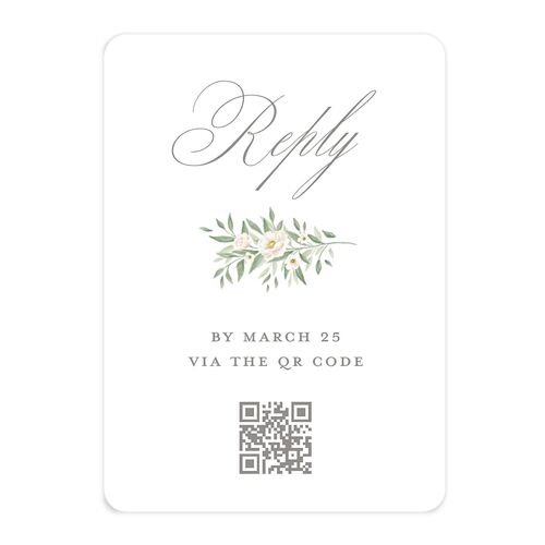 Luxury Floral Monogram QR Code RSVP Cards Cotton Signature Rounded