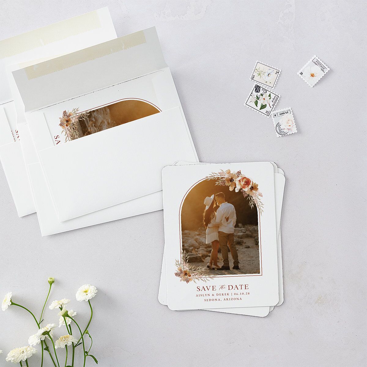 Boho Photo Save The Date Magnets Copper Magnet Paper