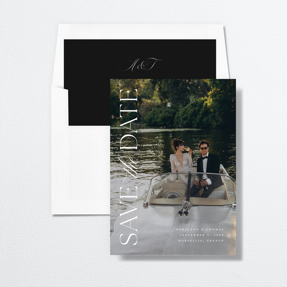 Classic Capture Save the Date Cards Midnight Signature smooth No