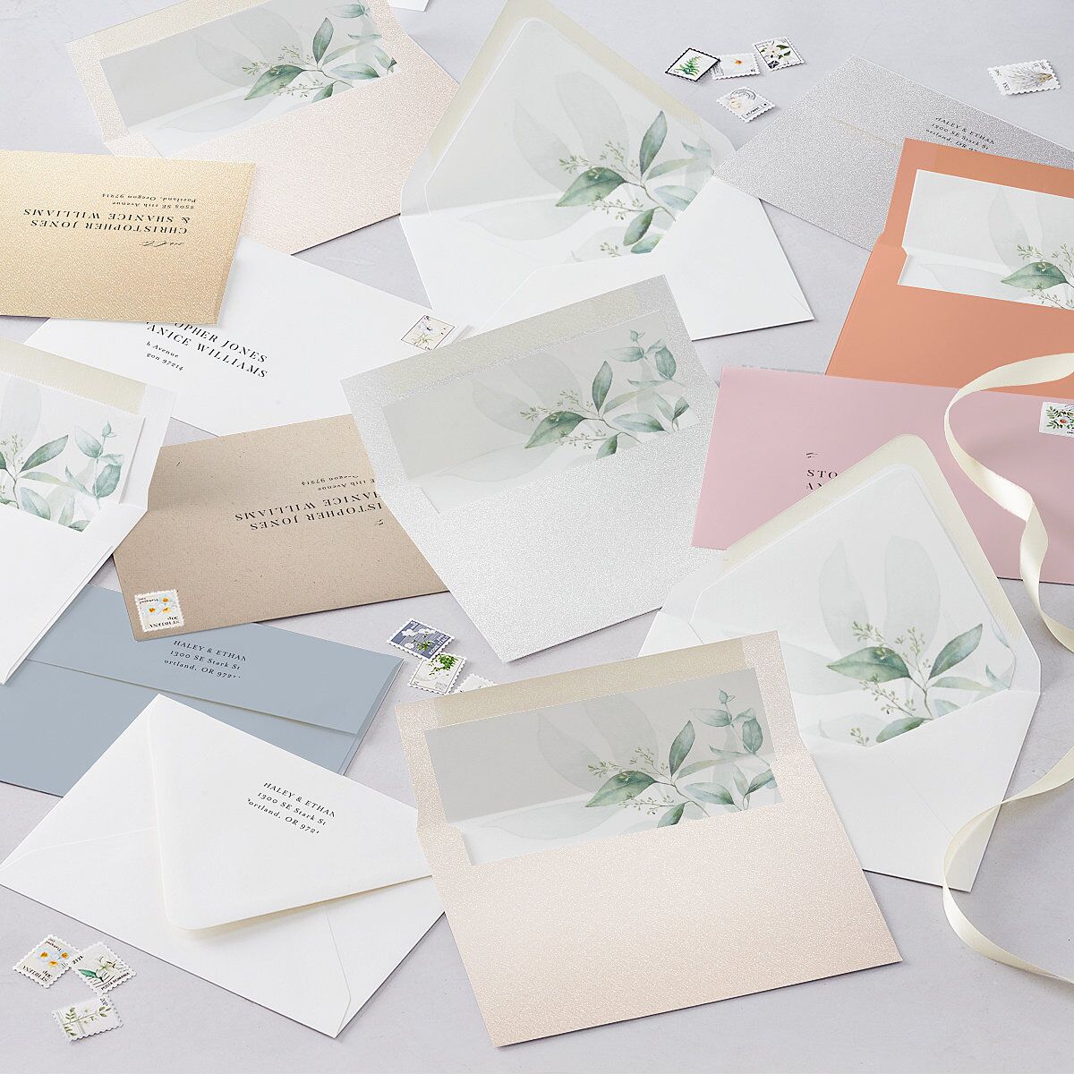 Romantic Greenery Standard Envelope Liners Tide Pool Standard