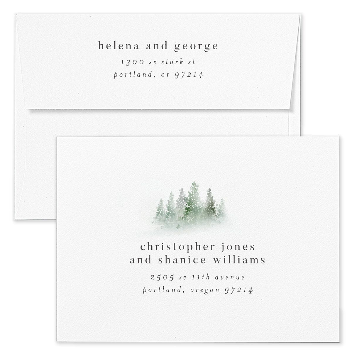 Mountain Mist Rehearsal Dinner Invitation Envelopes