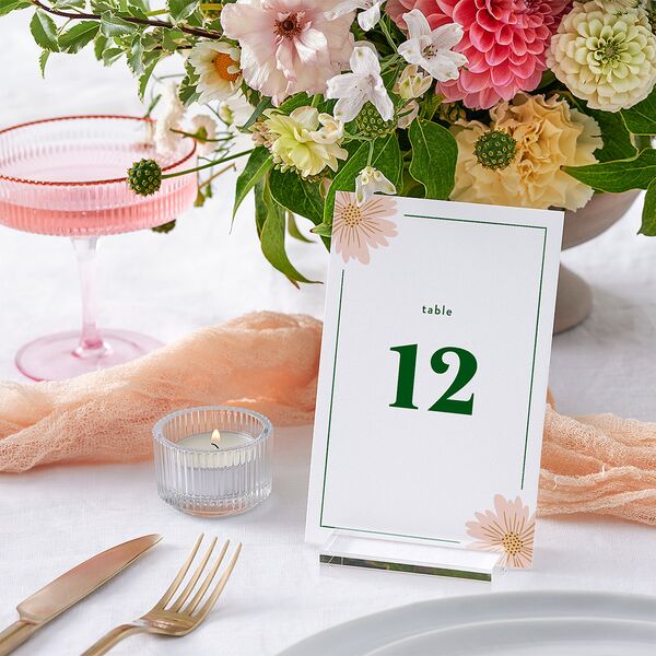 Retro Bloom Table Numbers Scottish Green Signature