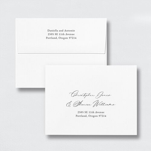 Eucalyptus Hoop Save the Date Petite Card Envelopes Pure White White Standard Both Recipient and Return Addresses
