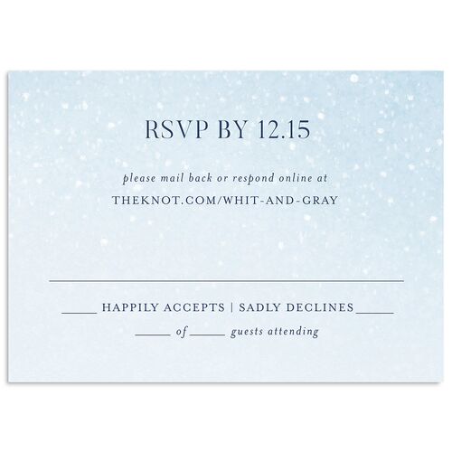 Snowflake Branches Wedding Response Cards Baby Blue Signature Standard
