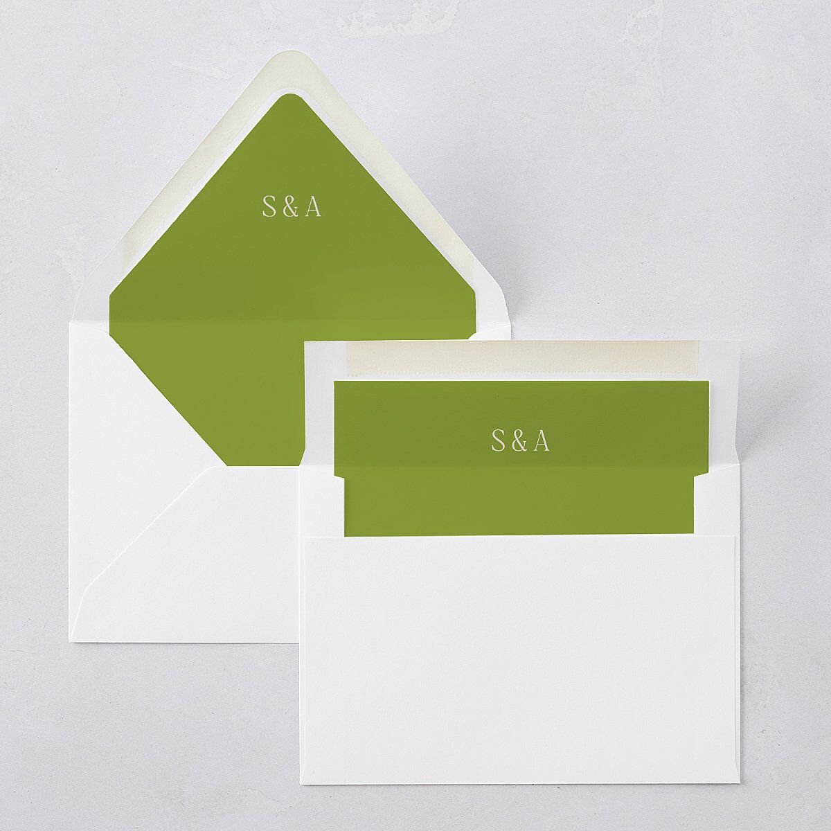 Modern Editorial Wedding Date Euro Envelope Liners Meadow Luxe