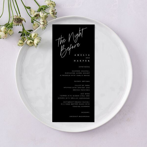 The Night Before You Are Mine Photo Menus Midnight Signature