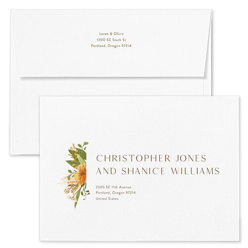 Sweet Sunflowers Save The Date Card Envelopes Rose Licorice Recipient Address Signature Standard
