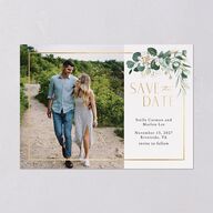 Timeless Hoop Save The Date Cards Gold Pure White Signature smooth Blank No Standard