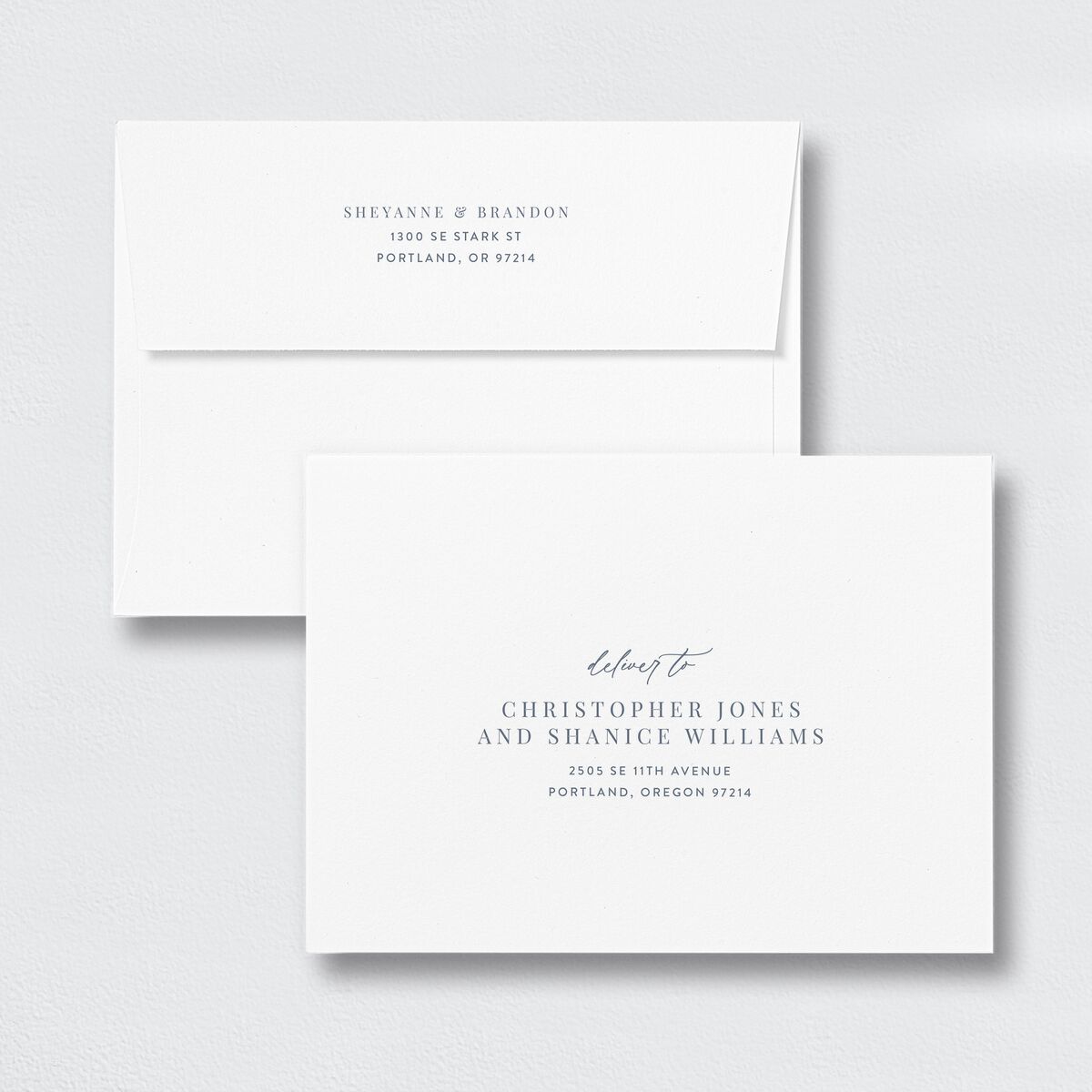 Wildflower Landscape Save The Date Card Envelopes Stream White Standard Both Recipient and Return Addresses Signature