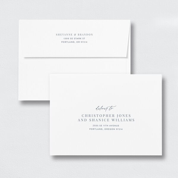 Wildflower Landscape Save The Date Card Envelopes Stream White Standard Both Recipient and Return Addresses Signature