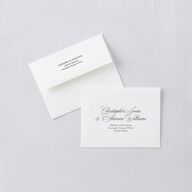 Elegant Old Money Script Photo Save the Date Petite Card Envelopes White Pure White Both Recipient and Return Addresses Signature Standard