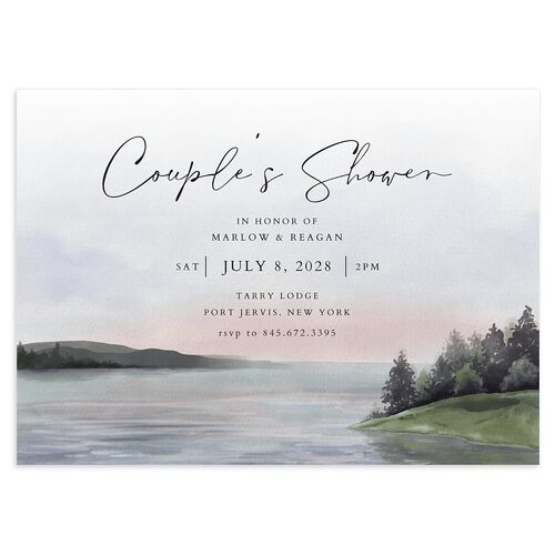 Rustic Reflection Bridal Shower Invitations Plum Signature Blank Standard