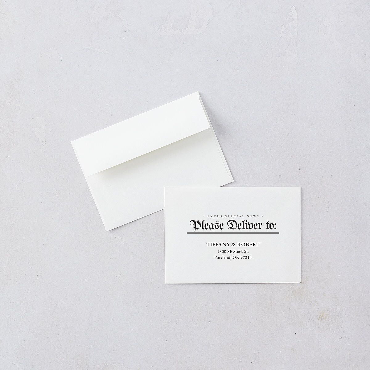 Newspaper Wedding Response Cards Pure White Signature Standard