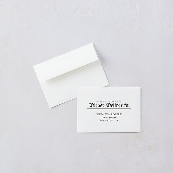 Newspaper Wedding Response Cards Pure White Signature Standard