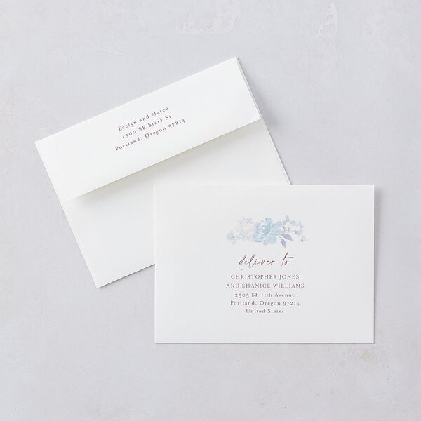 Hydrangea Garden Save The Date Cards Gold Slate Signature smooth Blank No Standard