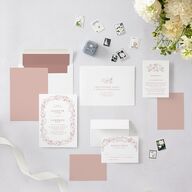 Floral Border Wedding Invitations Desert Rose Signature Blank No