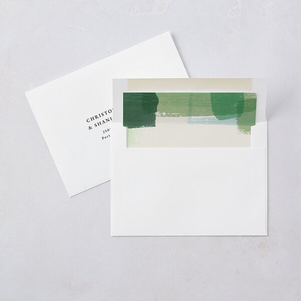 Brushstroke Holiday Envelope Liners Deep Lake Standard