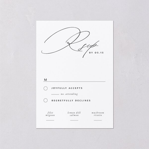 Simply Classic Wedding Response Cards Charcoal Signature Standard