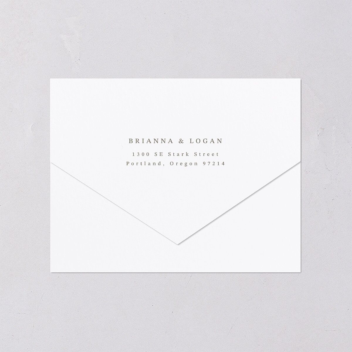 Watercolor Floral Crest All-in-One Wedding Invitations Shell Pink Signature Light Both Recipient and Return Addresses No
