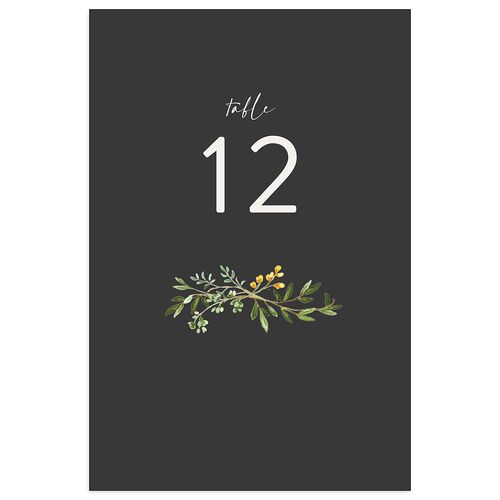 Rustic Arch Table Numbers Charcoal Signature