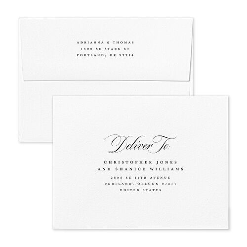 Classically Captured Photo Series Save the Date Petite Card Envelopes Ivory Rose Both Recipient and Return Addresses Signature Standard