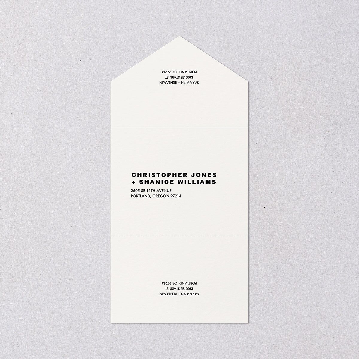Cinematic Love Story All-in-One Wedding Invitations Pure White Signature Light Both Recipient and Return Addresses No